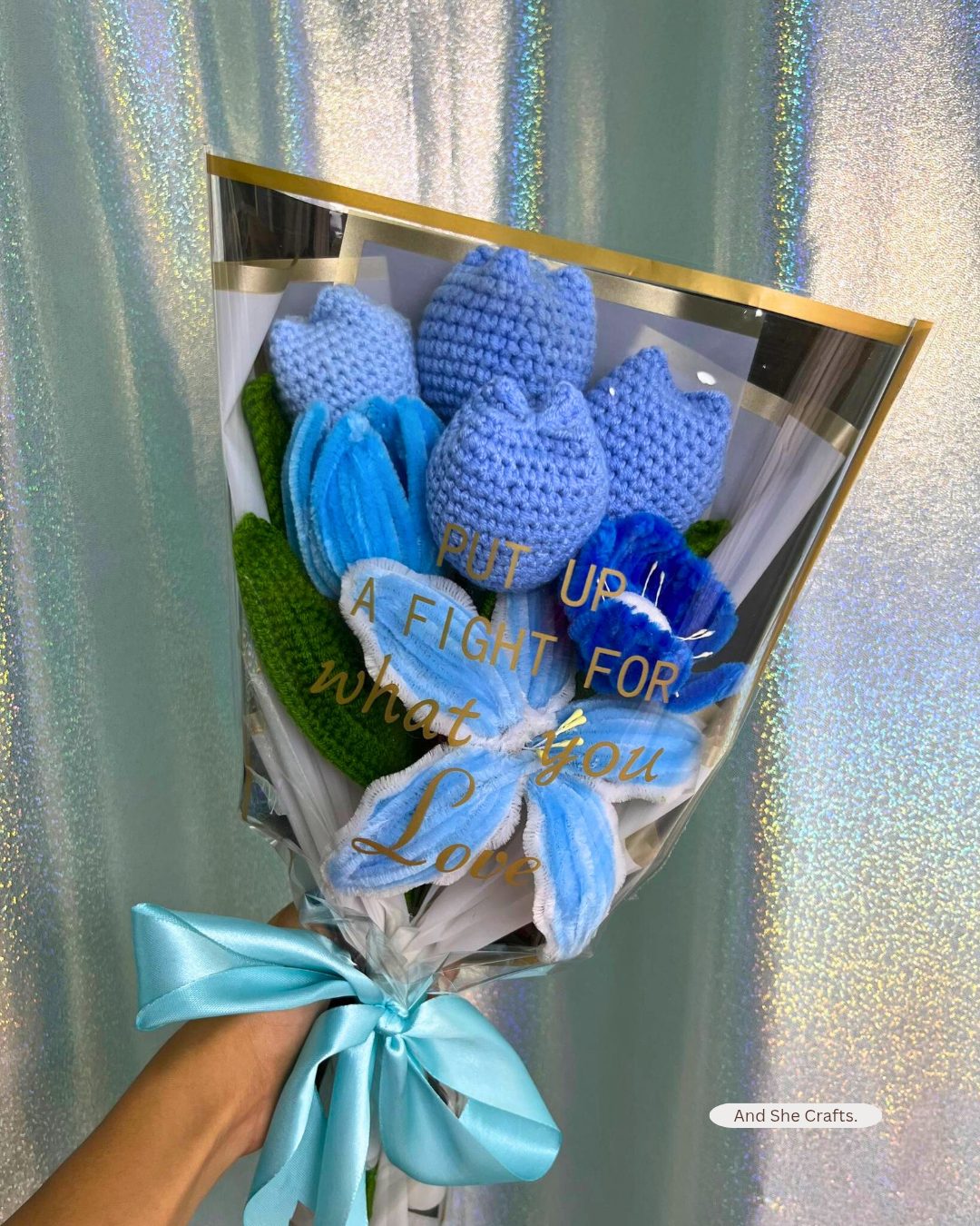 A handmade bouquet crafted by And She Crafts