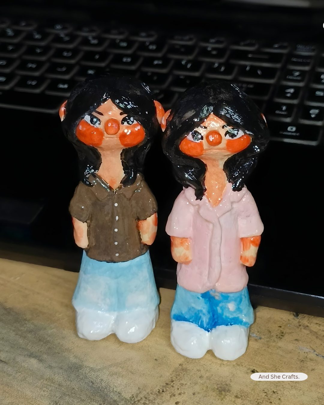 A clay art piece crafted by And She Crafts